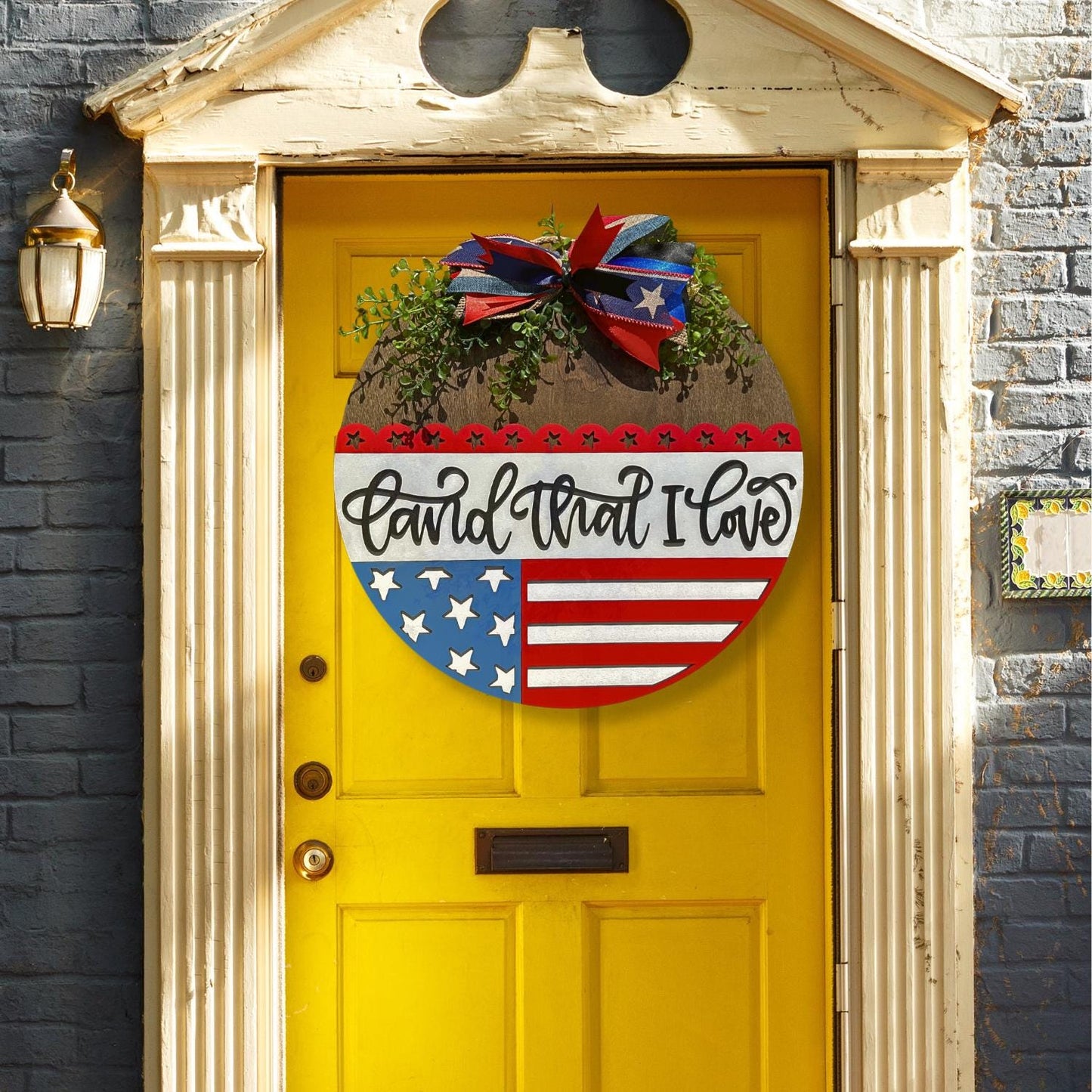 4th of July Door Hanger | Land that I Love Patriotic Door Sign