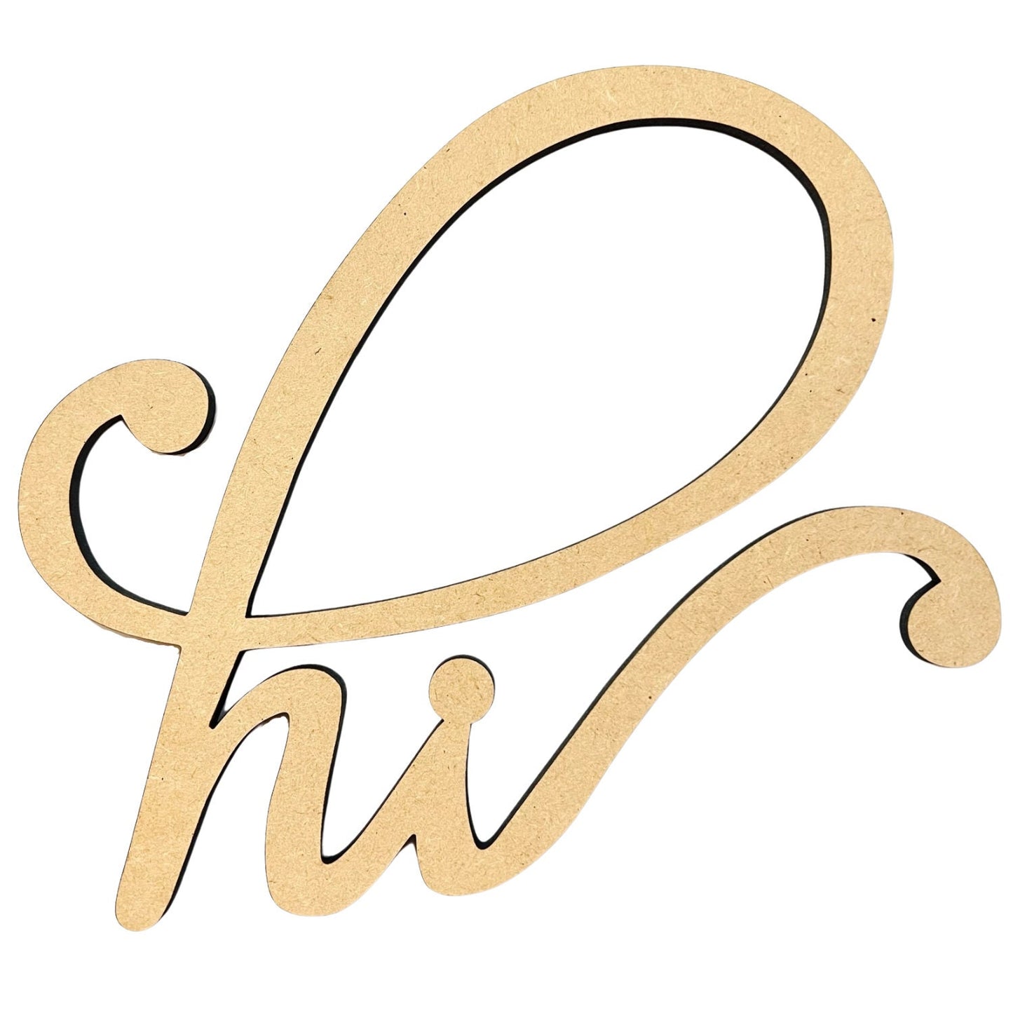 LARGE Connected Letters | Hello Hi | Wooden Cutout Word | Script Word