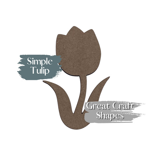 Simple Tulip | Tulip Wood Cutout | Acrylic Tulip Shape | Wood DIY Decor | Arts and Crafts Decor | Kids Room Decor | DIY