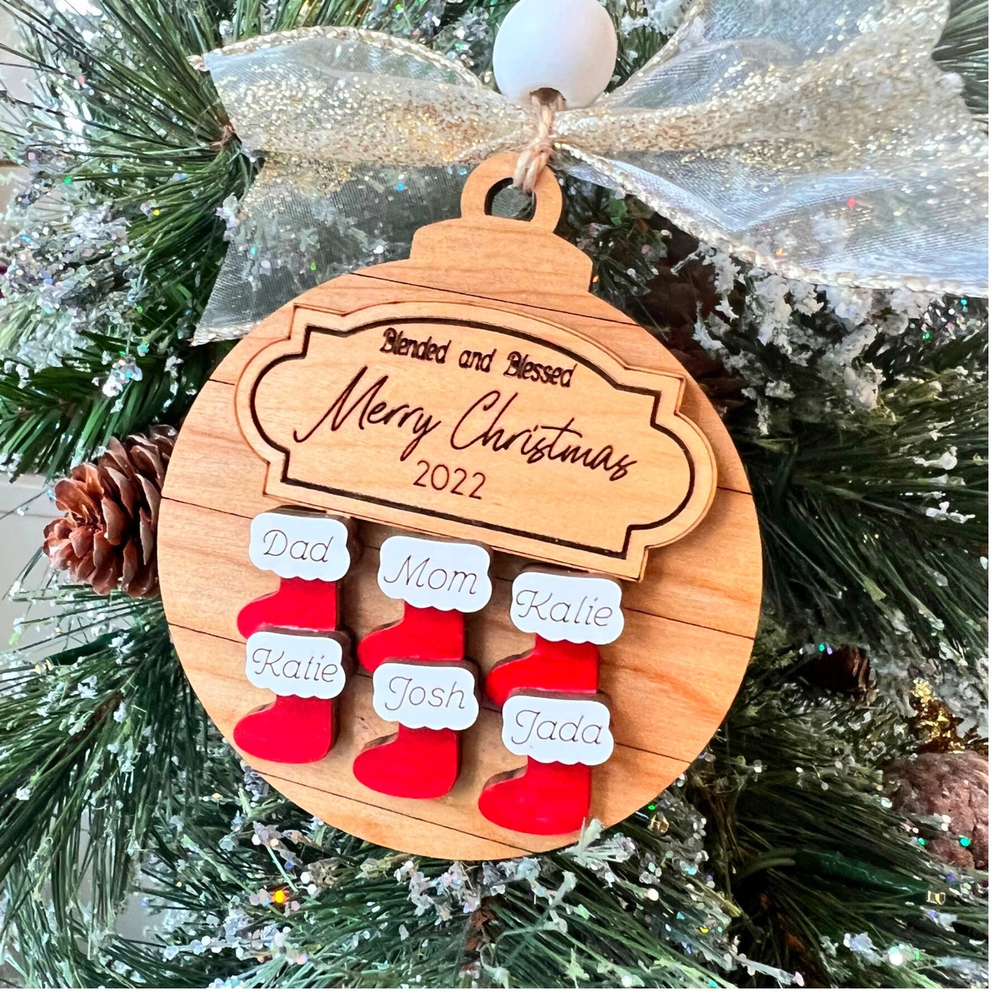 Family Christmas Ornament | Personalized Family Ornaments| Stocking Ornament | Gifting Ornaments | Family Christmas Gifts