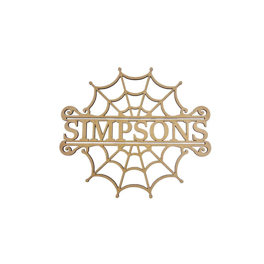 Small Spider Web with Last Name | Personalized Halloween Decor | DIY Halloween door sign | Family Name Halloween Sign