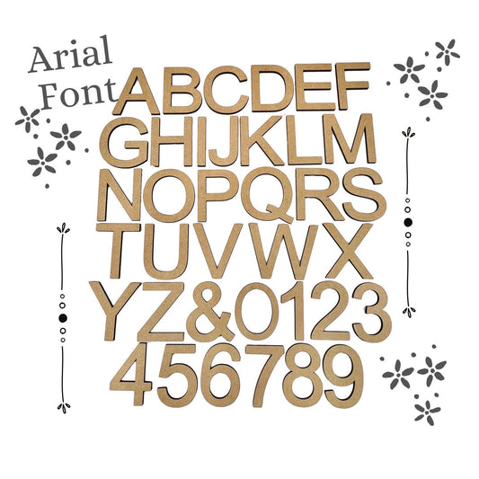 Arial Wooden Letters