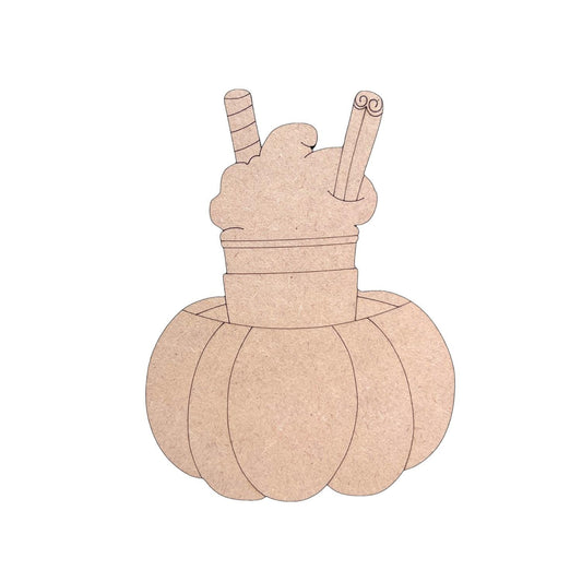 Pumpkin with Latte | Pumpkin Latte | Fall Wood Craft- Paint by line