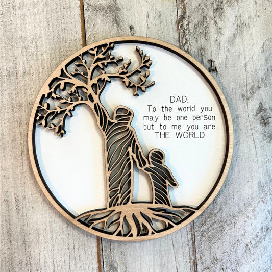 Gifts for Dad | Dad Tree Plaque | Dad and Child Sign