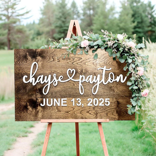 Wedding Signs, Signs for Wedding Entrance, Personalized 3D Wedding Sign Decor, Custom Wedding Entrance Sign, Wedding Gifts, Rustic Weddings