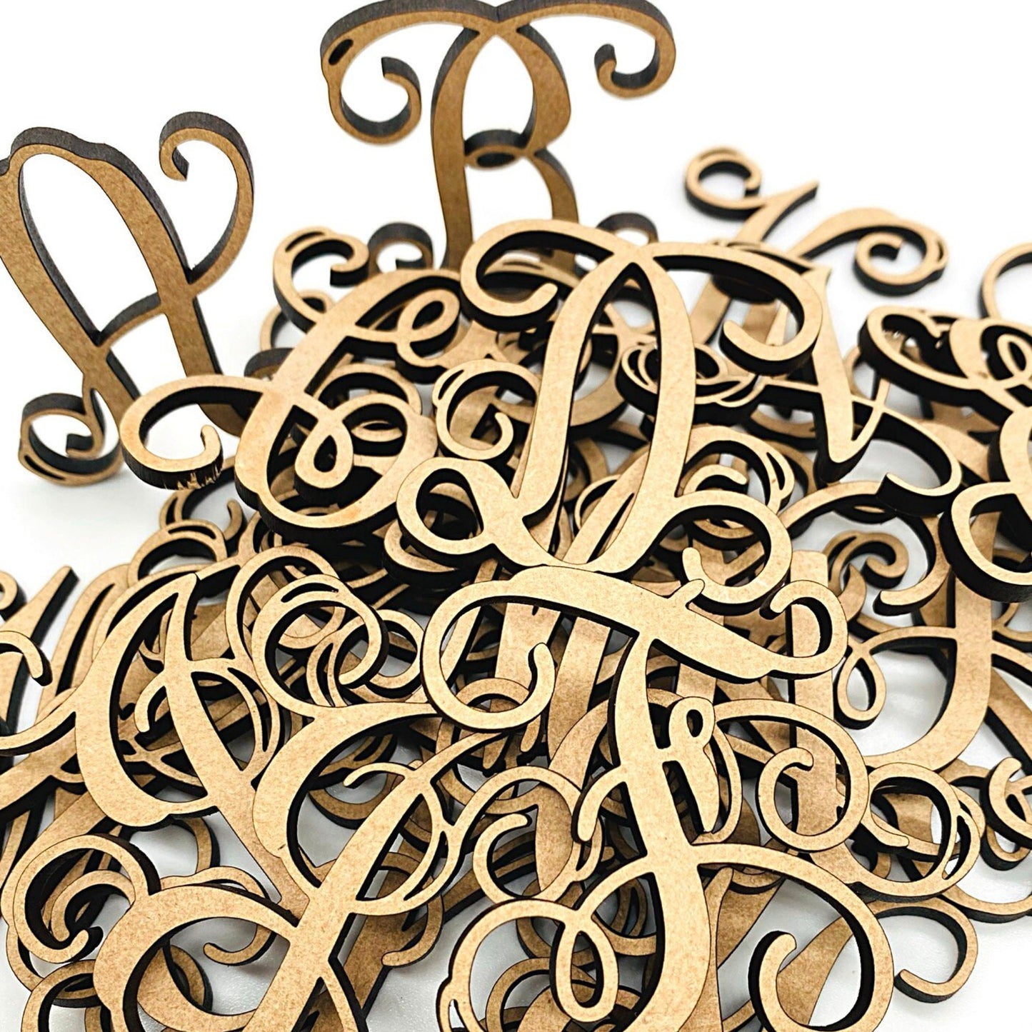 Large Vine Monogram Letters | Wooden Letters | Laser Cut Letters | Script Font | Car Charm Letters | Bogg Bag Decor | Art & Crafts Letters