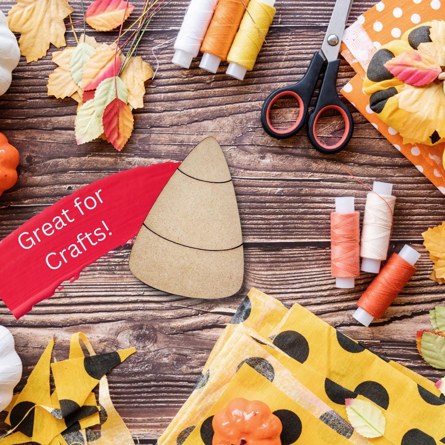 Small Candy Corn Wood Cutout | Halloween Shapes