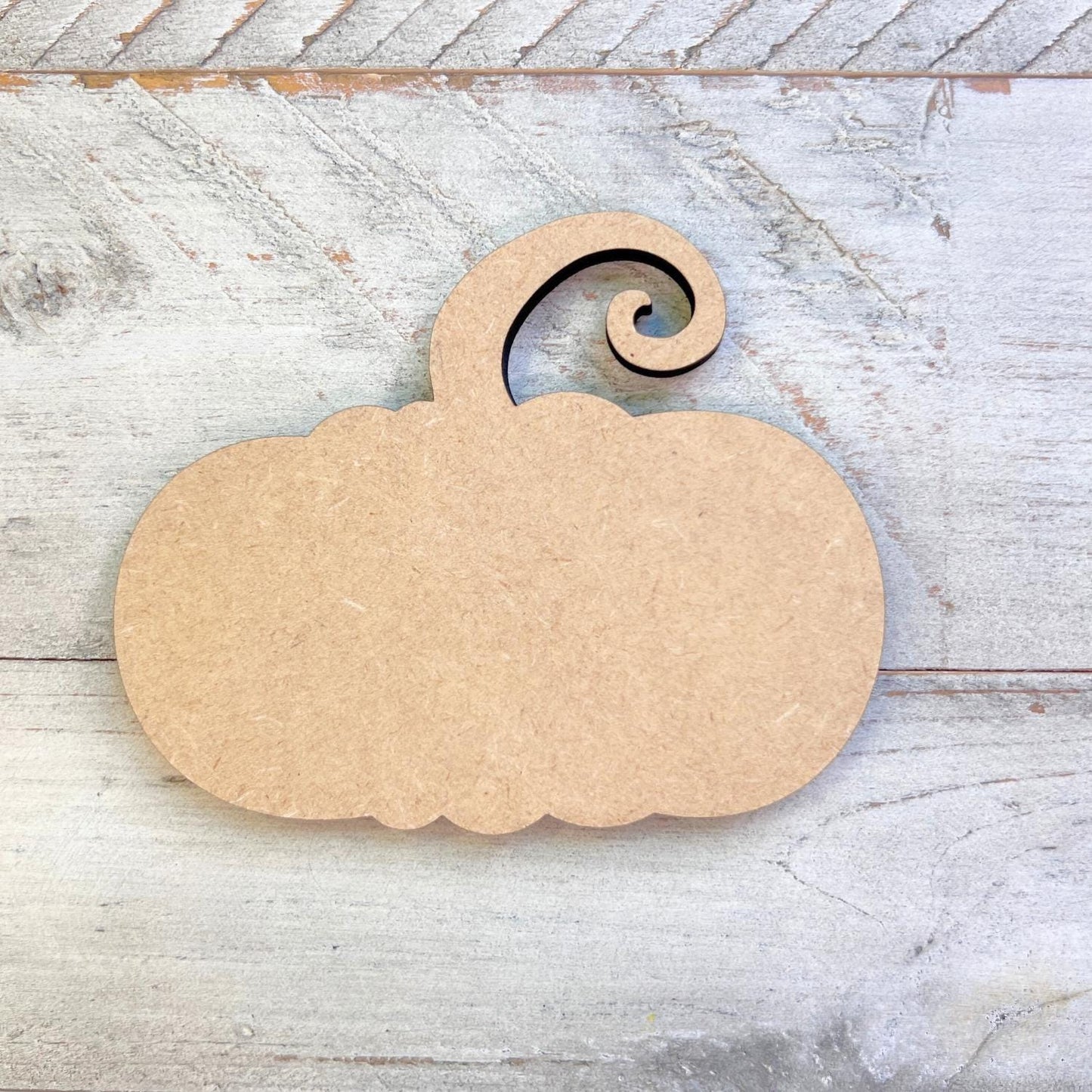 Short Fat Pumpkin with Swirl Stem - Fall Wood Craft- Paint by line