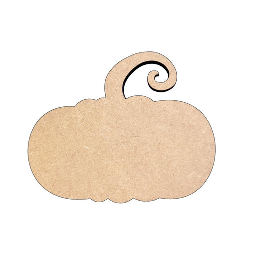 Short Fat Pumpkin with Swirl Stem - Fall Wood Craft- Paint by line