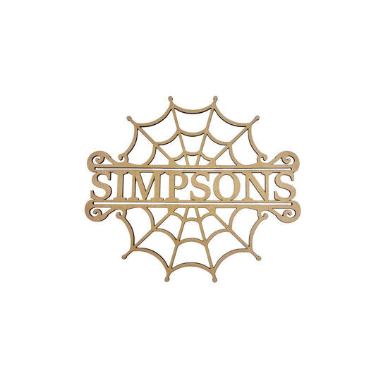 Large Spider Web with Last Name | Personalized Halloween Decor | DIY Halloween door sign | Family Name Halloween Sign