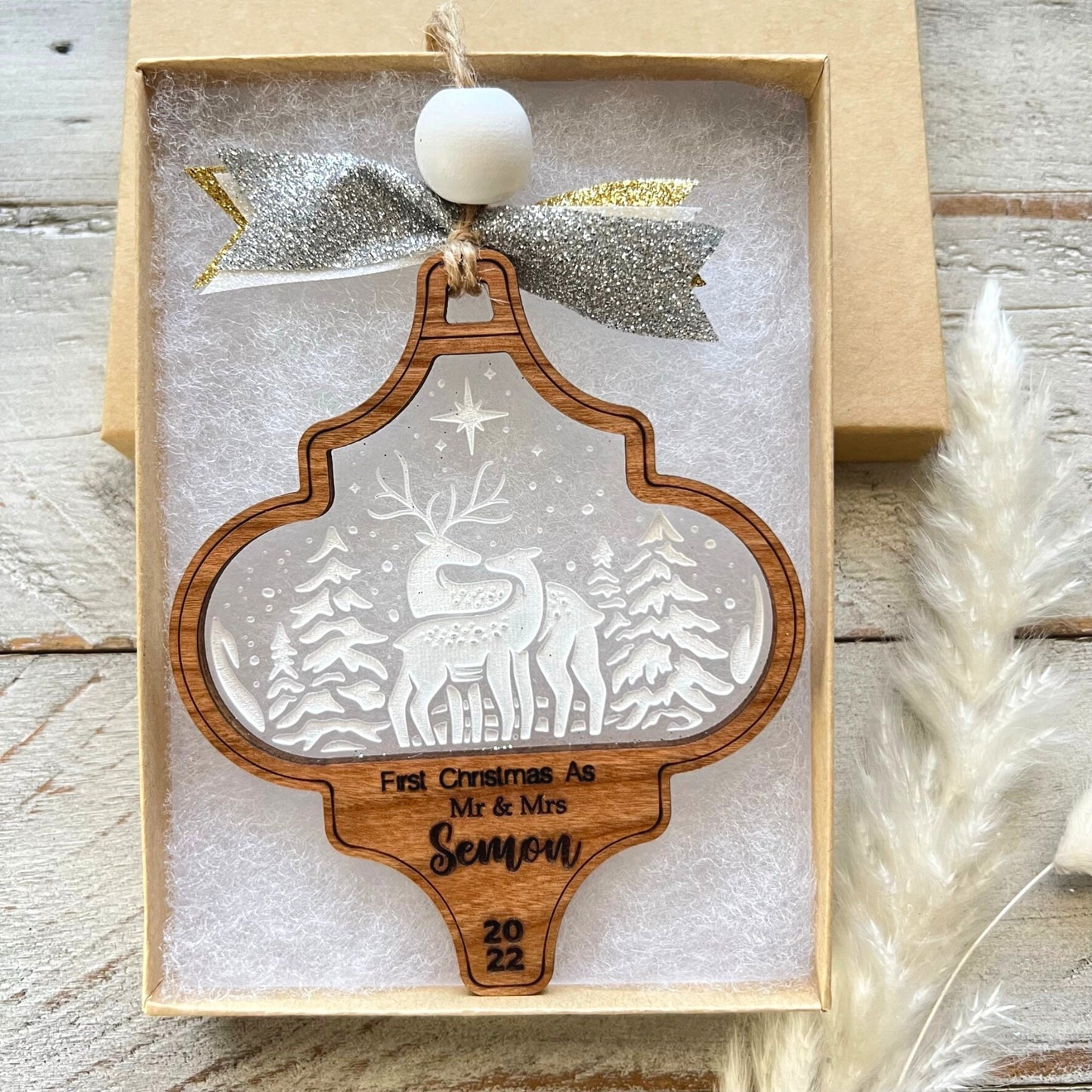 Couple Christmas Ornament | Personalized Family Ornaments| North Pole | Gifting Ornaments | First Christmas Married | Newlywed Gift