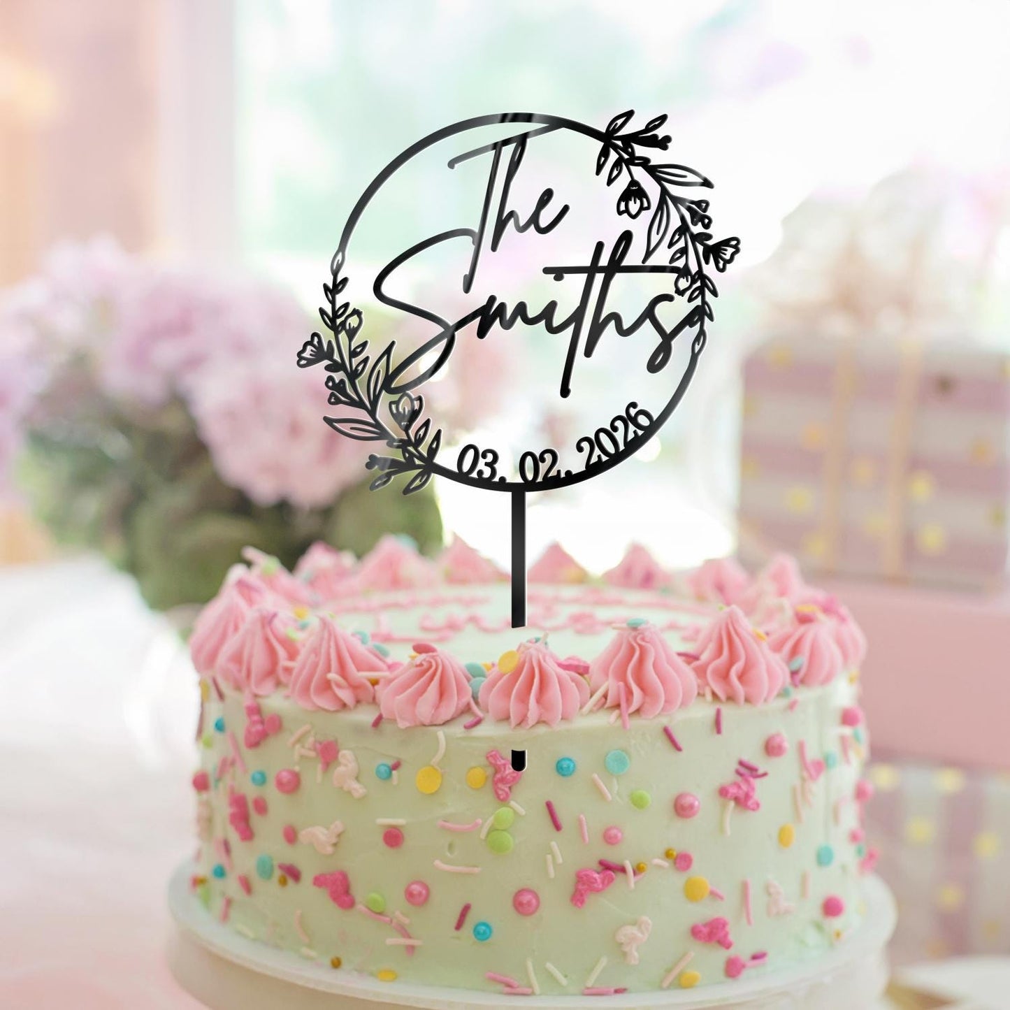 Wedding Personalized Cake Topper | Custom Name Cake Decor | Rustic Wedding Cake Decor | Anniversary Cake Topper | Personalized Wedding Decor