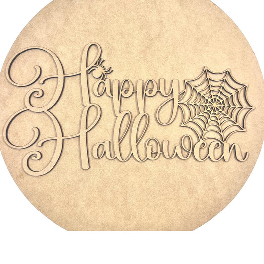 Small Boo Happy Halloween | Halloween Door Sign | Halloween Decor | DIY Halloween Door Sign | Unfinished Halloween Crafts