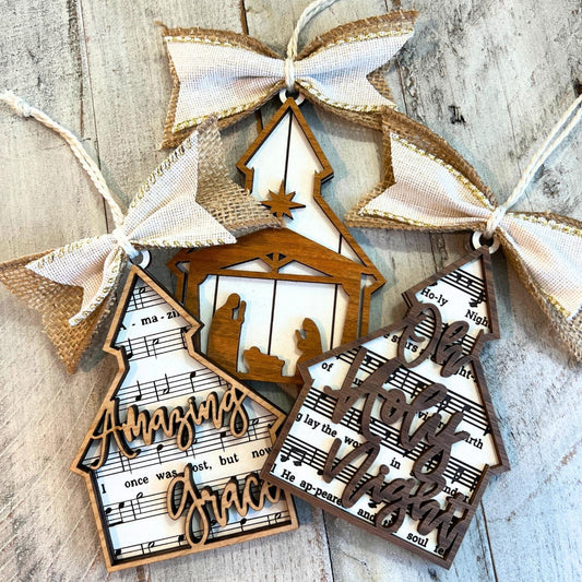 Christian Jesus Christmas Ornament | Nativity Ornament | Church Ornament | Choir Music Gifts