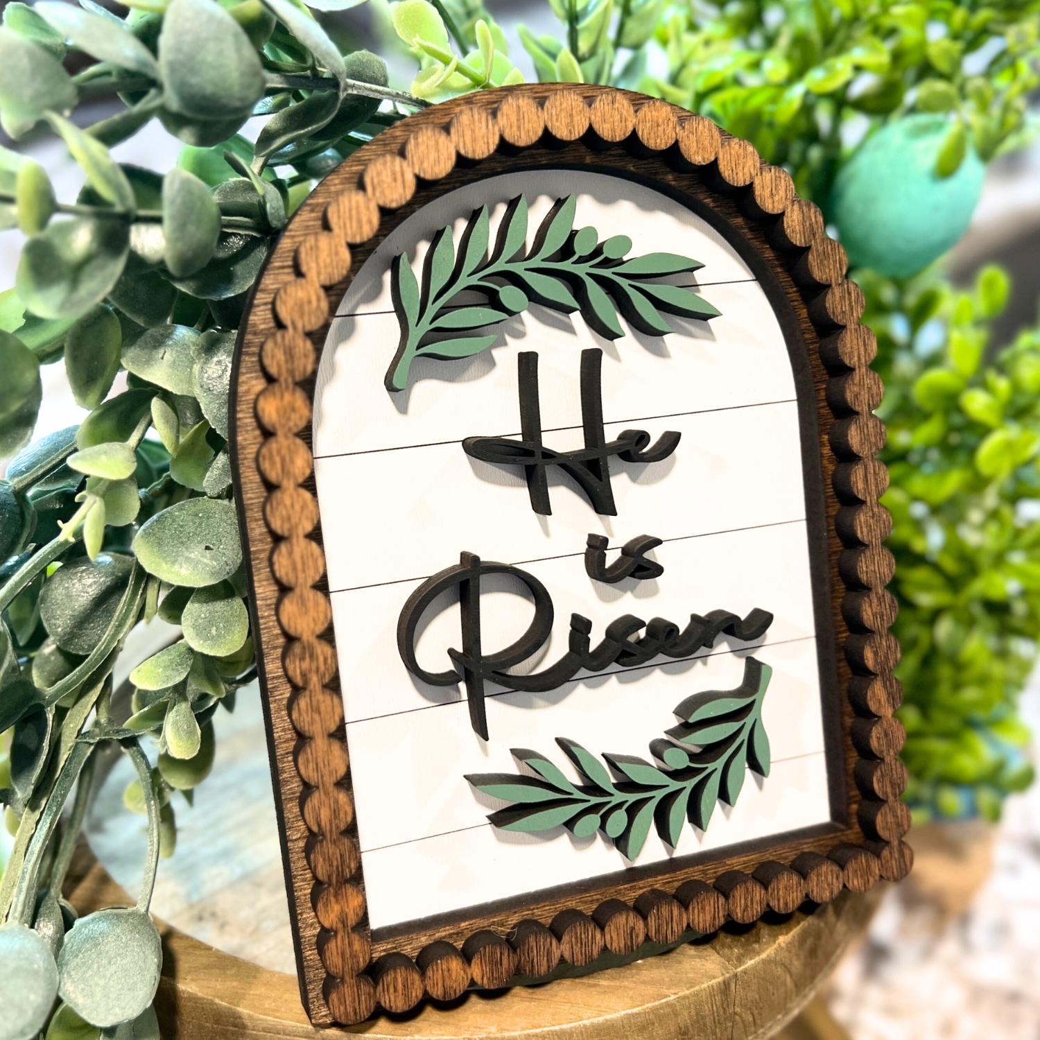 Beaded He Is Risen Sign | Easter Gifts | Resurrection Decor Sign | Spiritual Gifts | Gifts for Her | Gifts for Him | Church Wall Decor