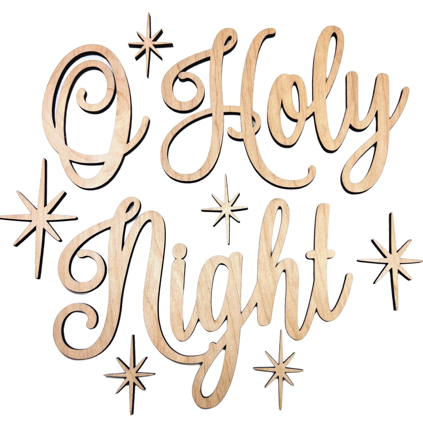 Small O Holy Night with Stars Cutout | Merry Christmas wood letter | Christmas wreath decor | Christmas Door hanger | Christmas Crafts |
