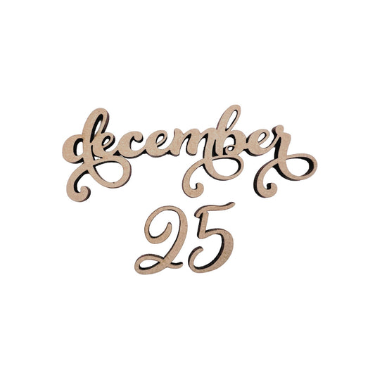 Large December 25 Wood Cutout - Christmas wood letter Number | Christmas wreath | Christmas Door hanger | Christmas Crafts |