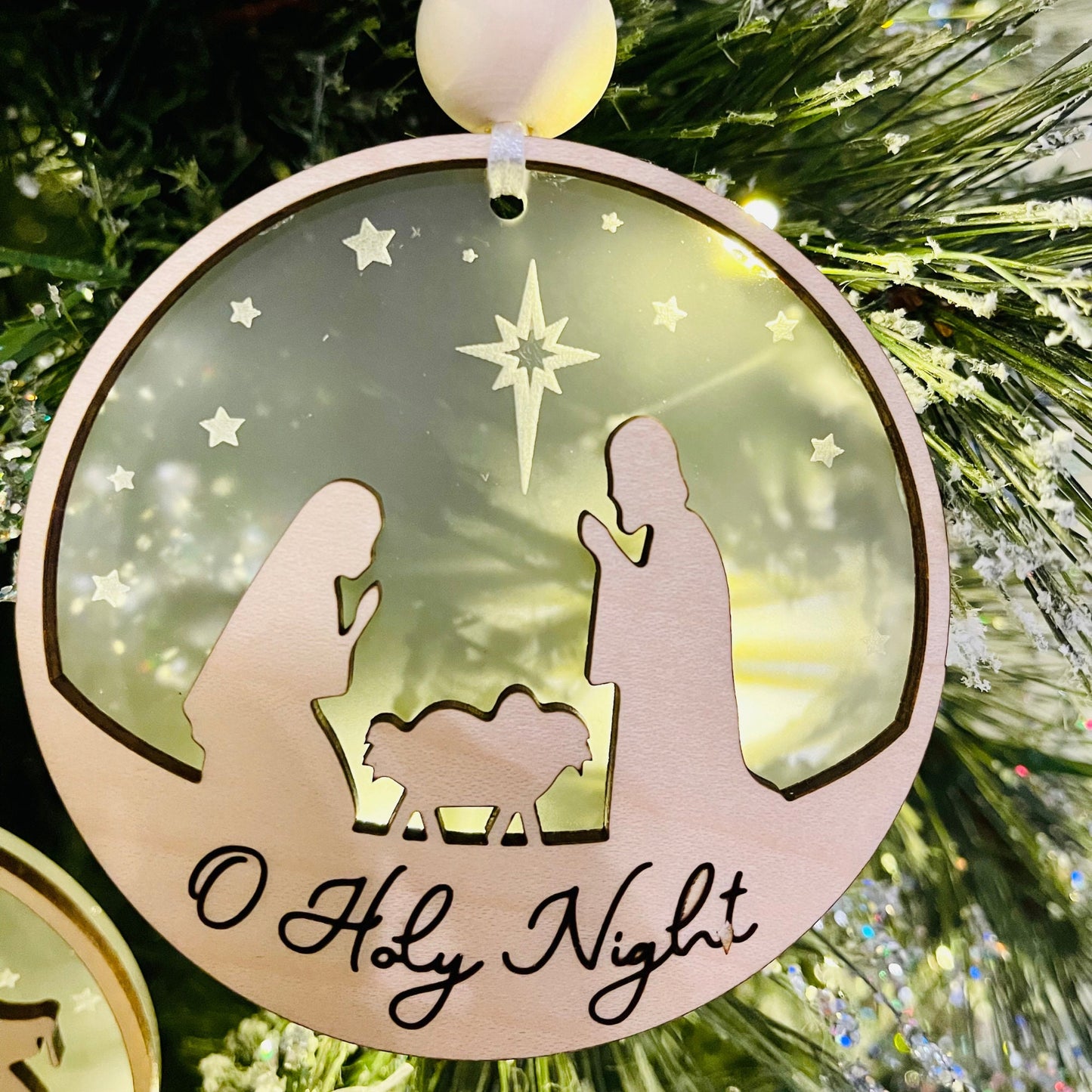 Nativity Scene Christmas Ornaments | 2 Layered Wise Men Ornaments | Cute Wooden Ornaments | Silent Night Christmas Tree Decor | Handmade