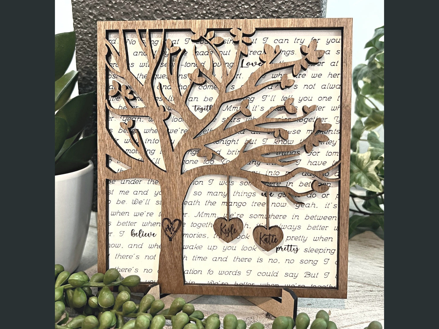 Hanging Hearts Plaque | Couple Gifts | His and Hers | Valentine's Day | Birthday Gifts | Newlywed Gifts | Couple Gifts | Gifts for Him |
