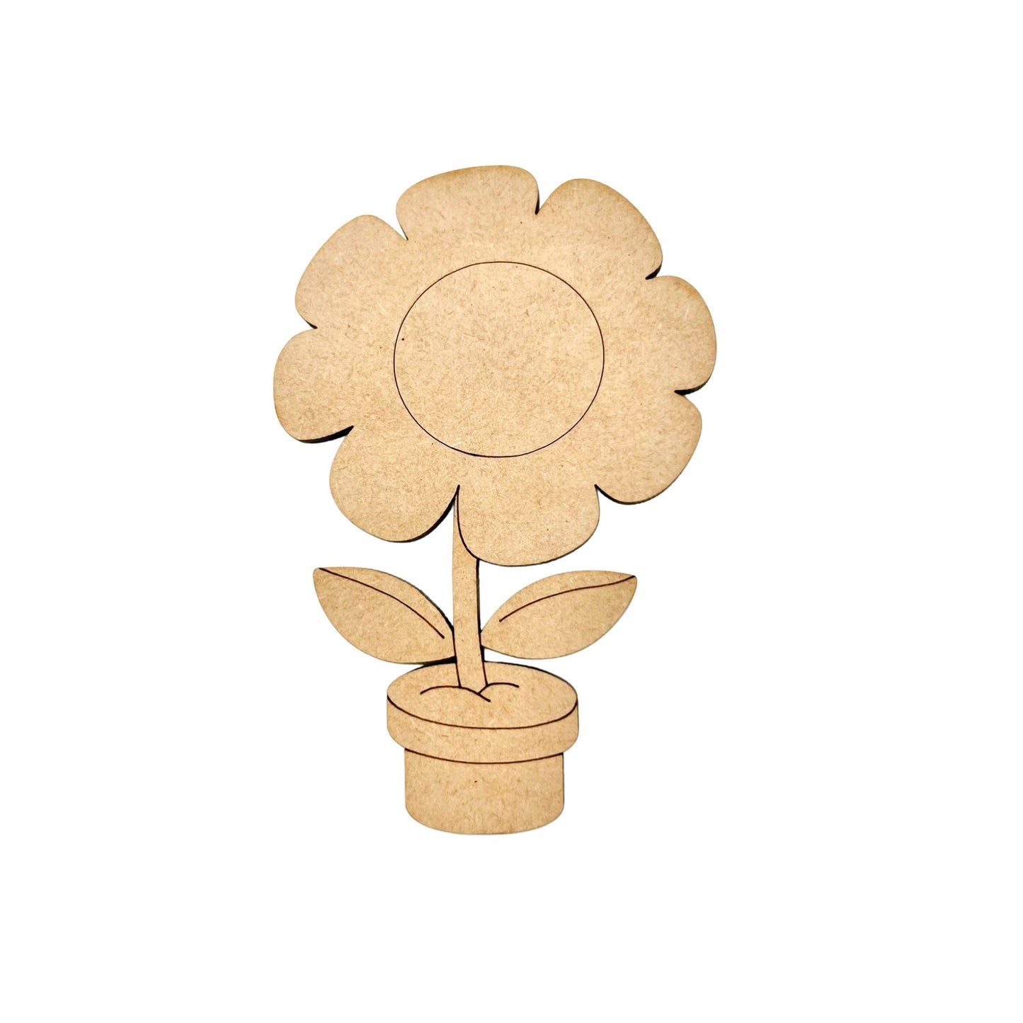 Small 3"-10" | Wood Flower in a Pot | Wood Flower Decor | Craft Wood Shapes | Spring Decor | DIY Crafts | Paint by Lines