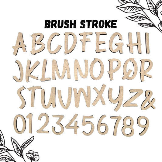 Brush Stroke Wooden Letters