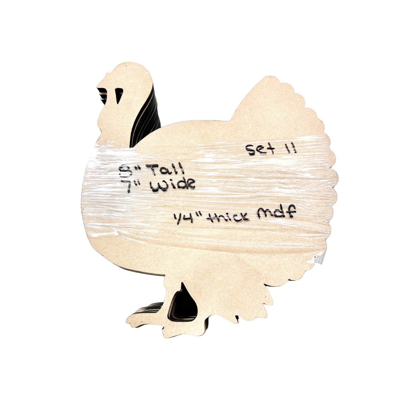 Set 11 Wood Turkeys | 8" Tall Wood Turkey | Blank Turkey Wood Blanks