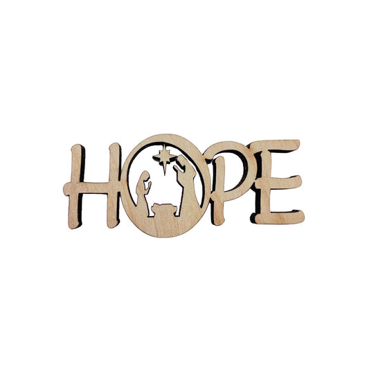 Small Word Hope W/ Manger Scene | Merry Christmas wood | Christmas wreath | Christmas Door hanger | Christmas Crafts