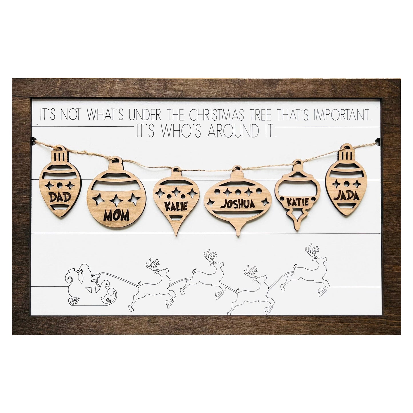 Christmas Family Ornament Plaque | Gift for Parents | Grandparents Gifts | Christmas Home Decor Sign