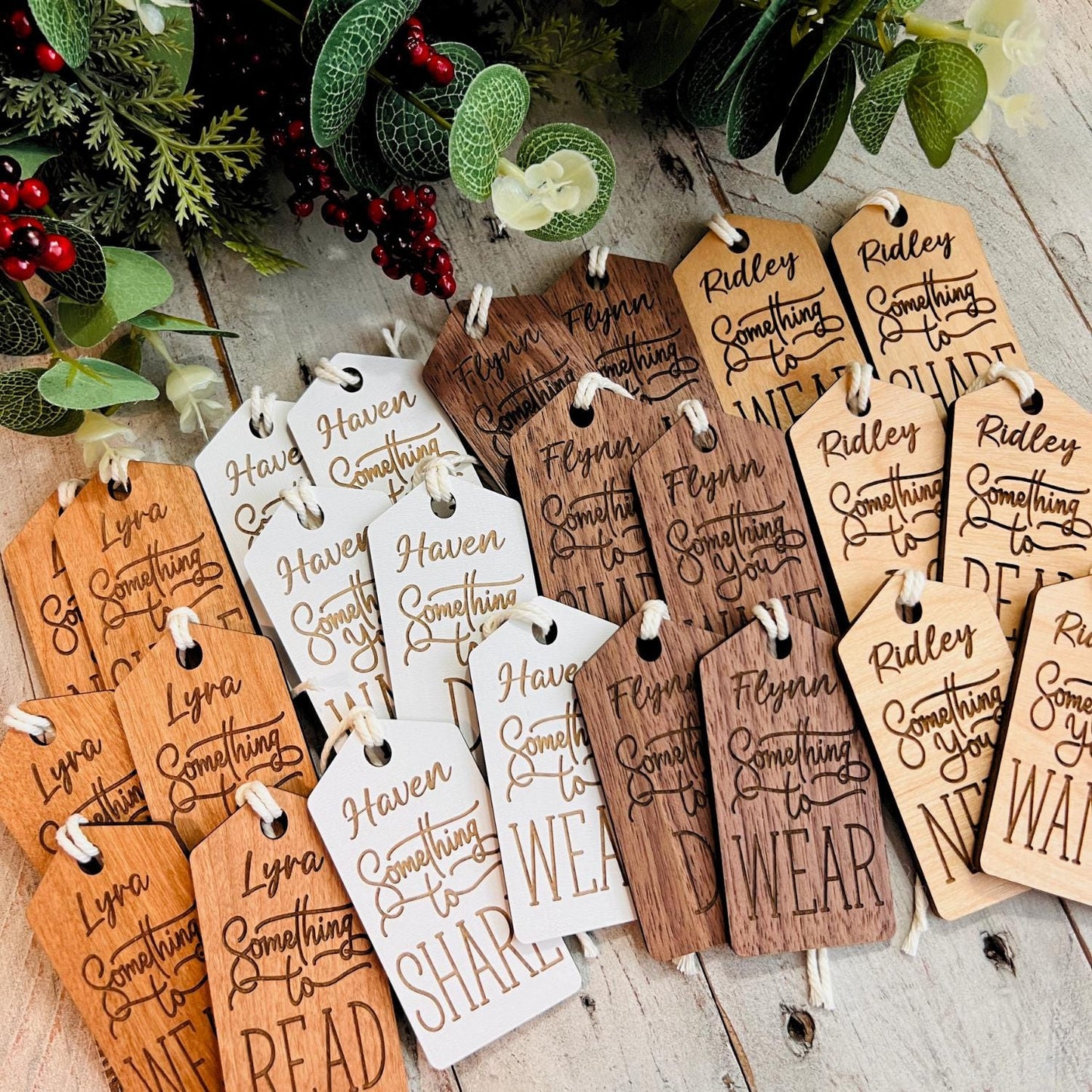 Christmas Gift Tags | Wooden Christmas Gift Tags | Something You Wear Need Want Read