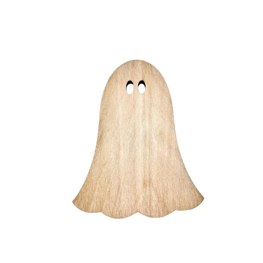 Small Wooden Ghost Cutout Hollow Eyes | Halloween Ghost Craft Shape