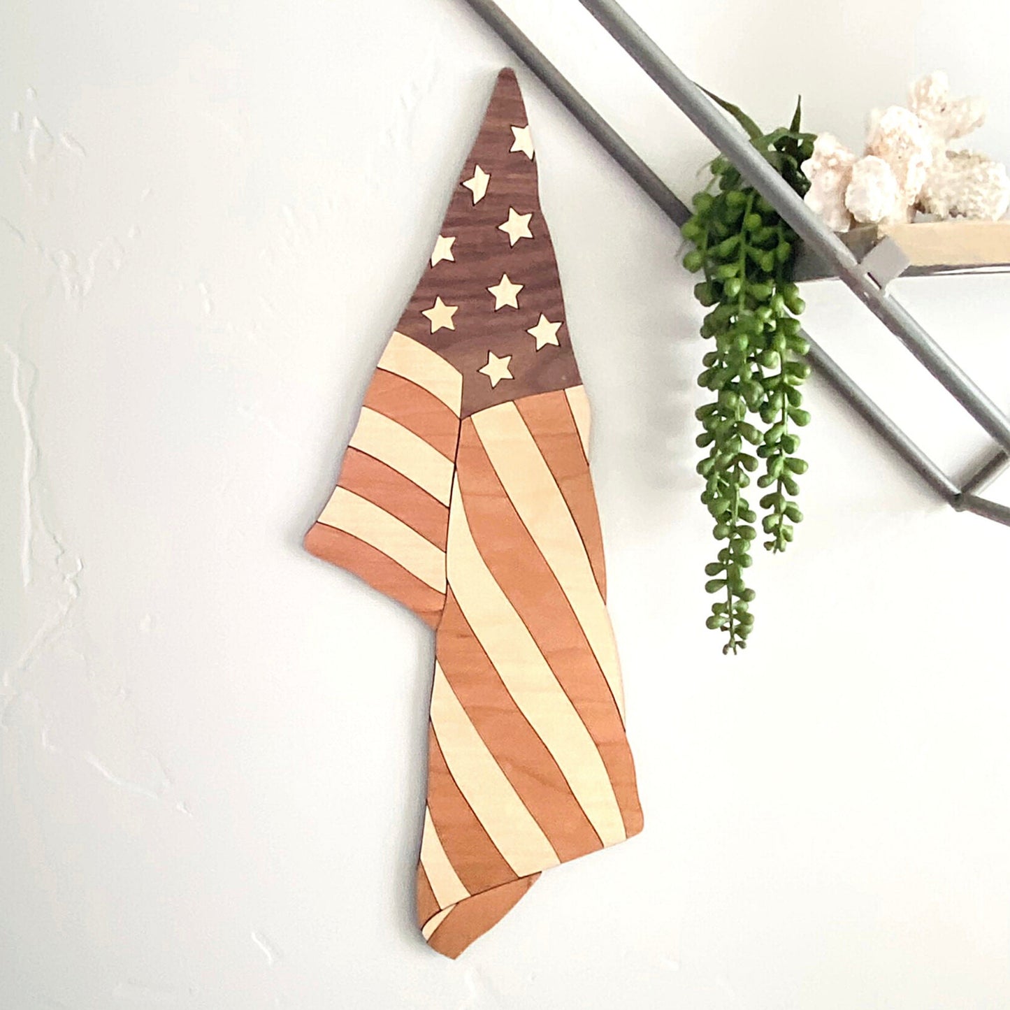 Draped American Flag | 4th of July Decorations | Memorial Day Flag | Veteran's Day Decor | Handmade with Love | Krafty Supply Artwork
