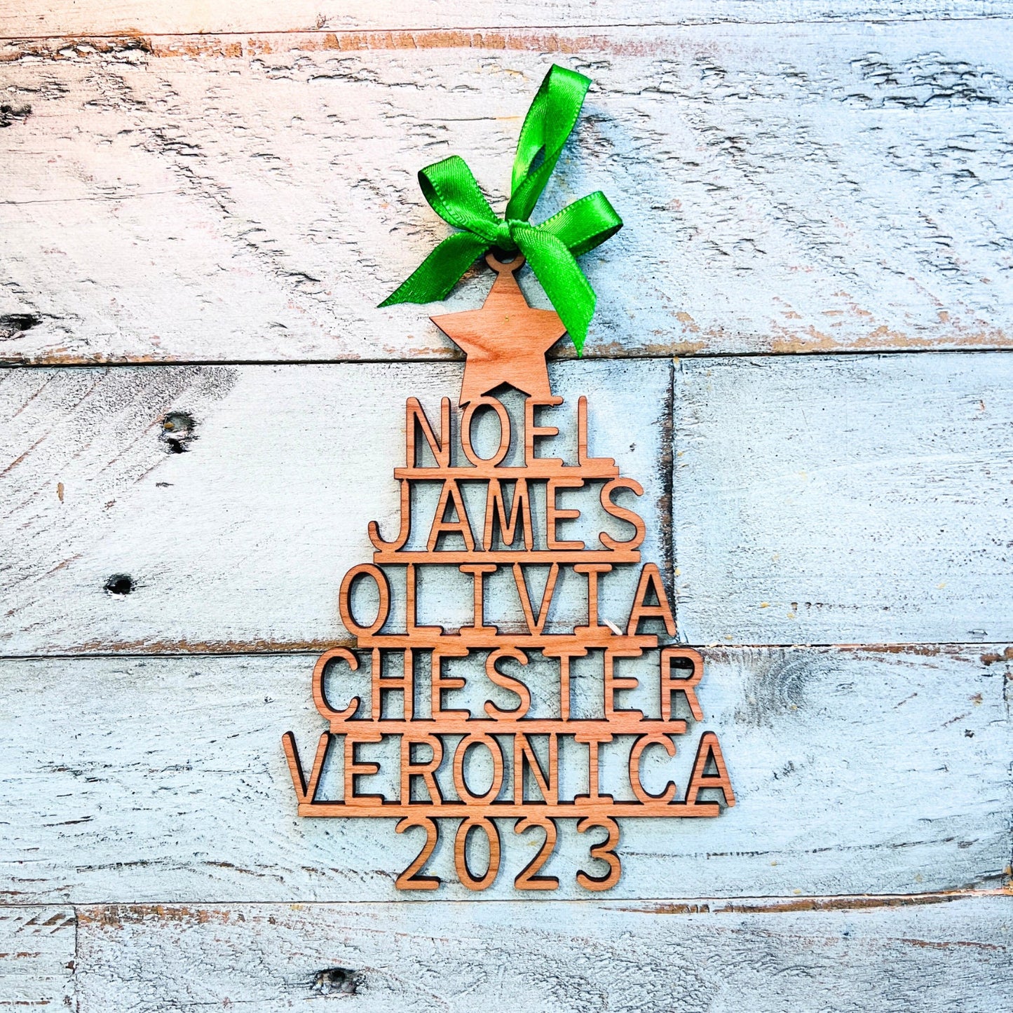 Christmas Name Tree Ornament | Personalized Family Name Ornament | Custom Christmas Tree Ornament | Handmade Tree Ornaments | Christmas Gift