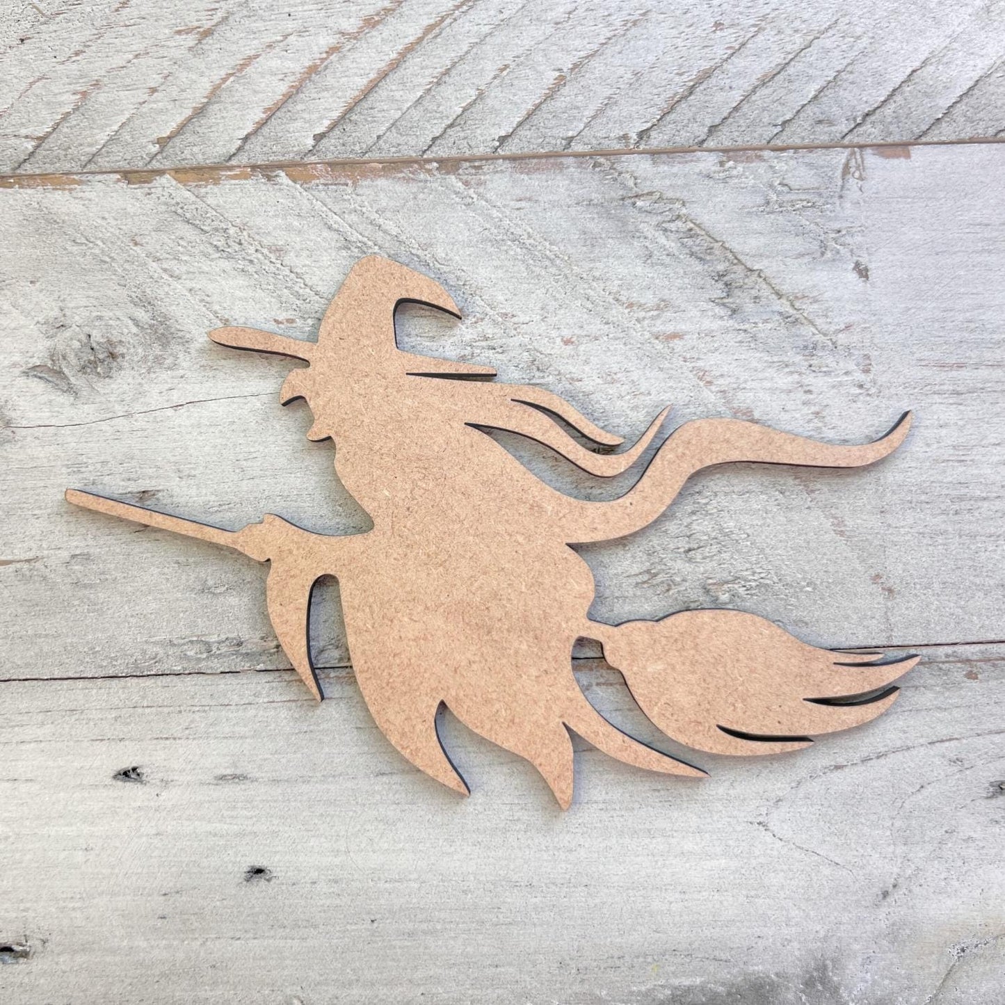 Flying Witch Wood Craft Cutout