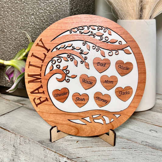 Personalized Family Life Tree, Family Sign, Birthday Gift, Personalized Mother's Day Idea, Gifts for Grandma, Christmas Present for Family