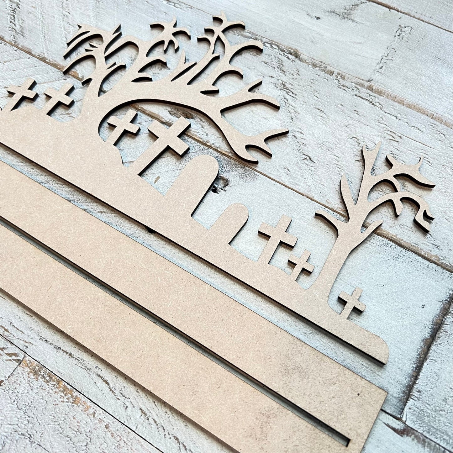 Halloween Graveyard Mantel Decor | MDF Mantel Decorations | Spooky Decor | Pumpkin Mantel Decor | Halloween Decorations