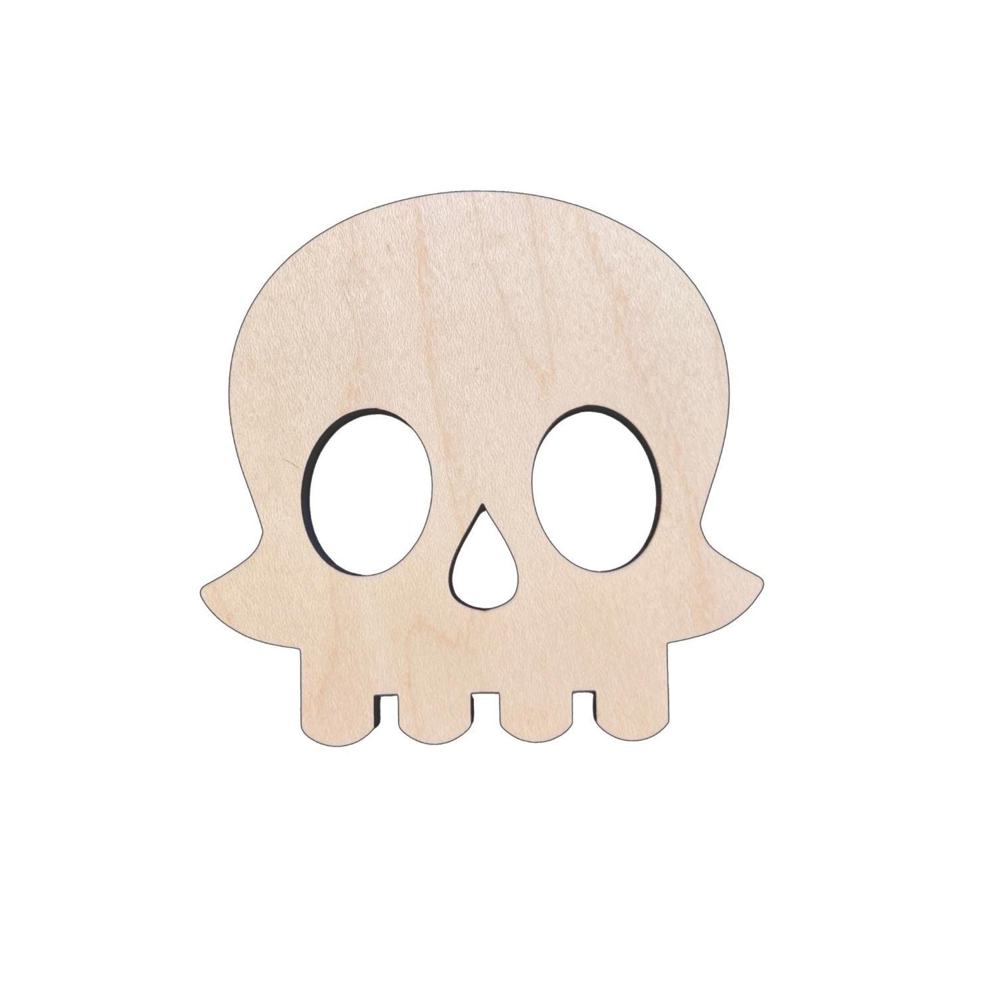 Skull Head Wood Cutout | Wooden Skull Head Craft Halloween Cutout