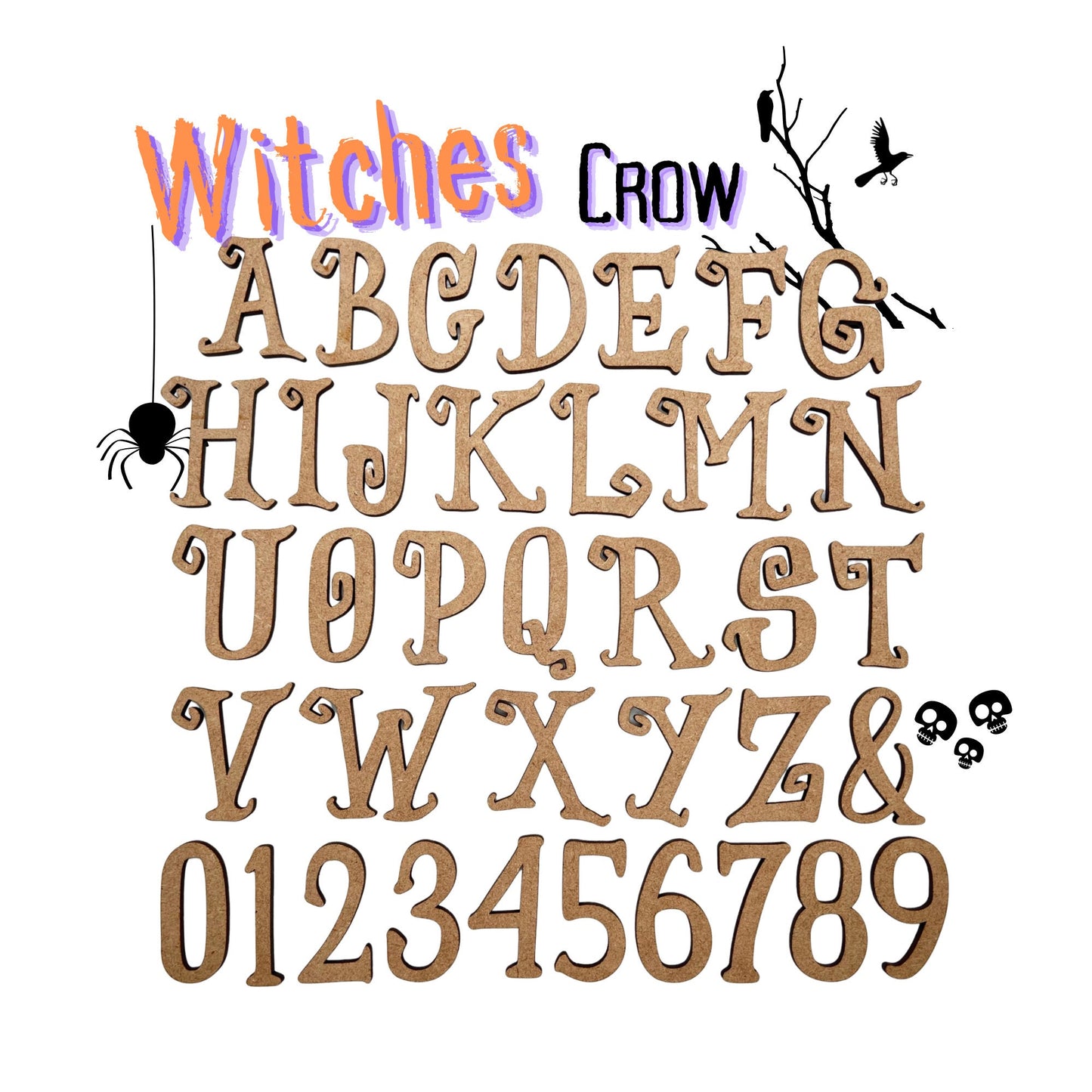 Witches Crow Wooden Letters