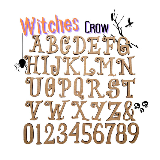 Witches Crow Wooden Letters