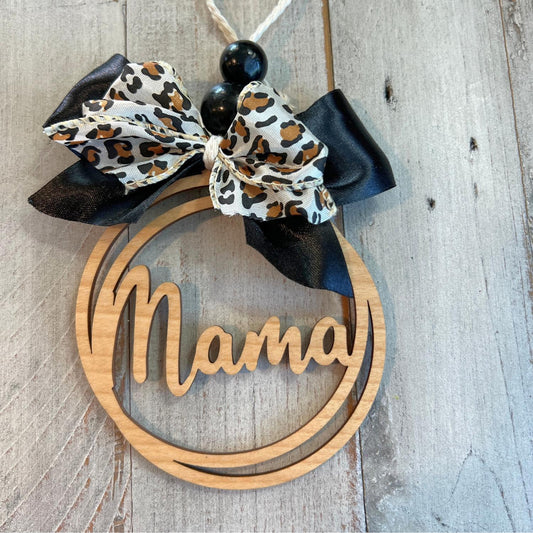 Wood Car Charm | Mama Car Charm | Custom made Car charm