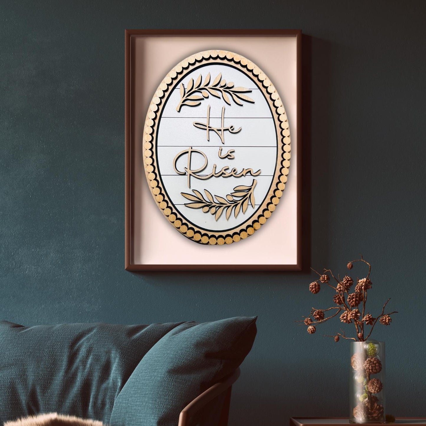 Beaded He Is Risen Sign | Easter Gifts | Resurrection Decor Sign | Spiritual Gifts | Gifts for Her | Gifts for Him | Church Wall Decor