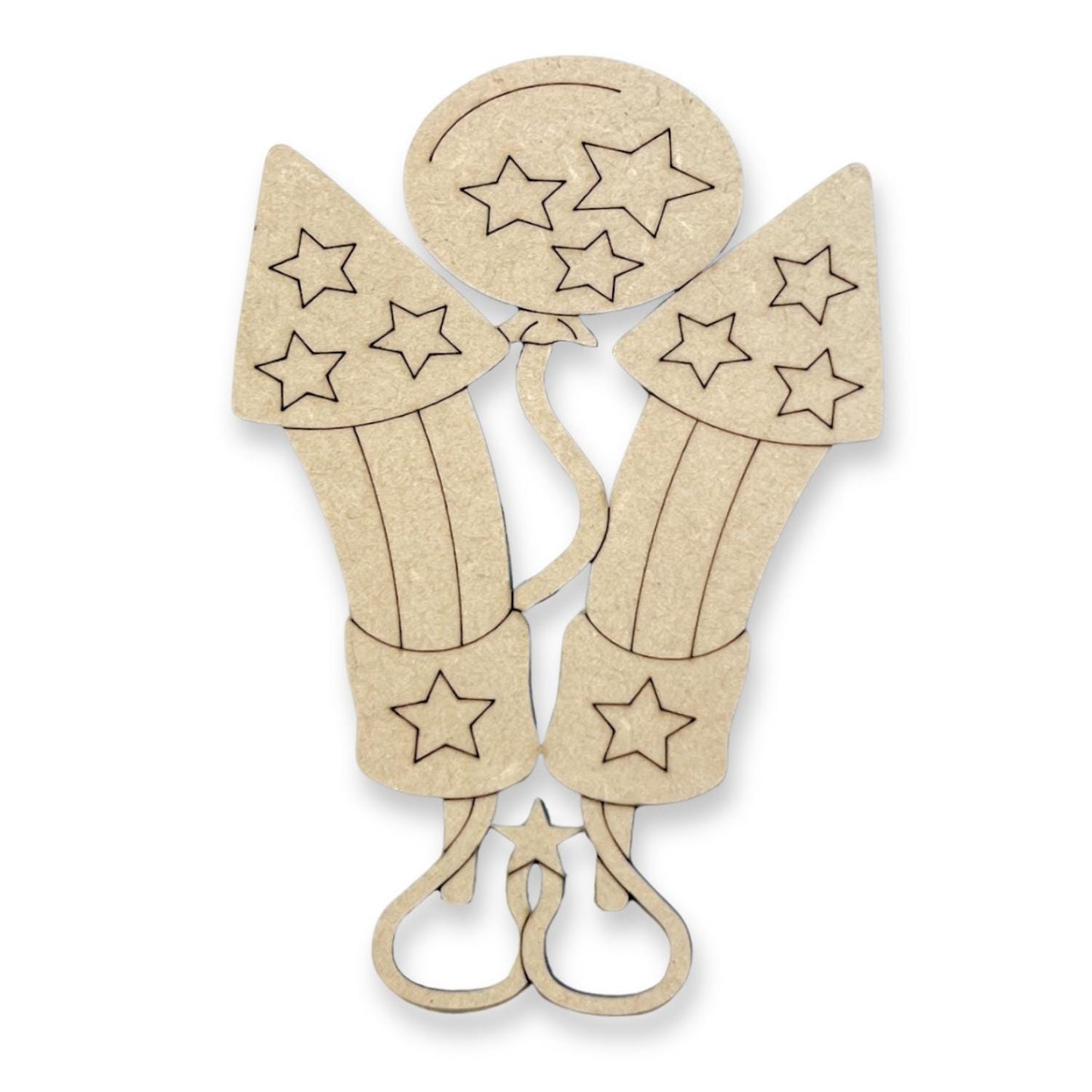 Large 12" + Firework Firecracker Wood Cutout | Fourth of July Shape | 4th of July Wood Cutout | Wood Craft Shapes | 4th of July Crafts
