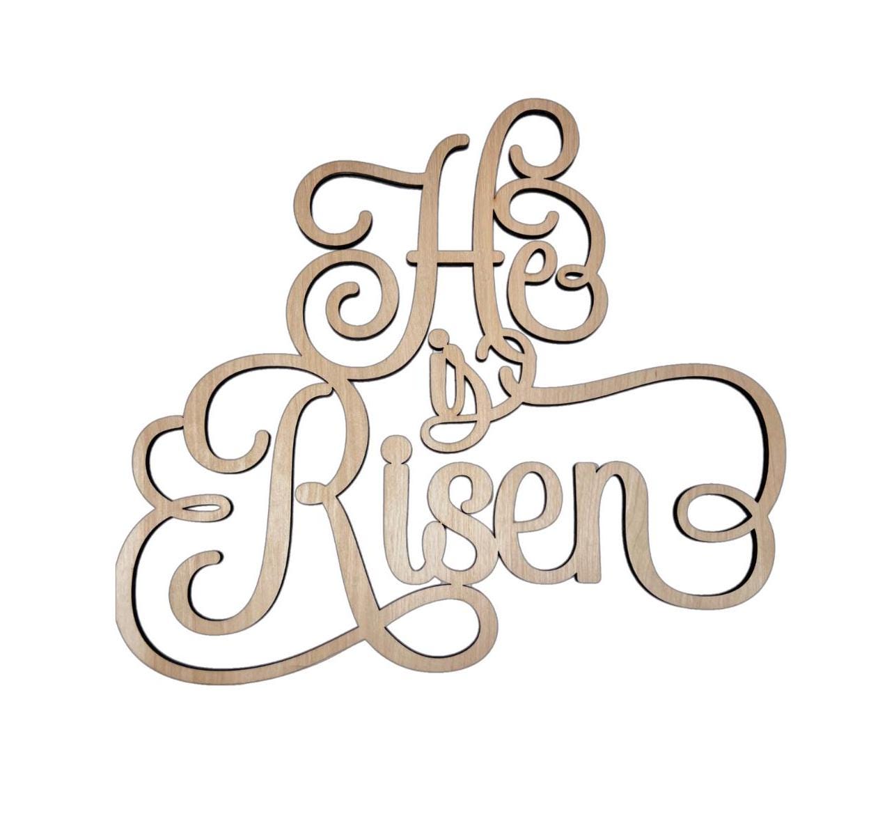Large He is Risen Wood Words | Connected Wood Words | Easter Crafts | Easter Decor | Christian Crafts | Easter Door Hanger | Easter Sign