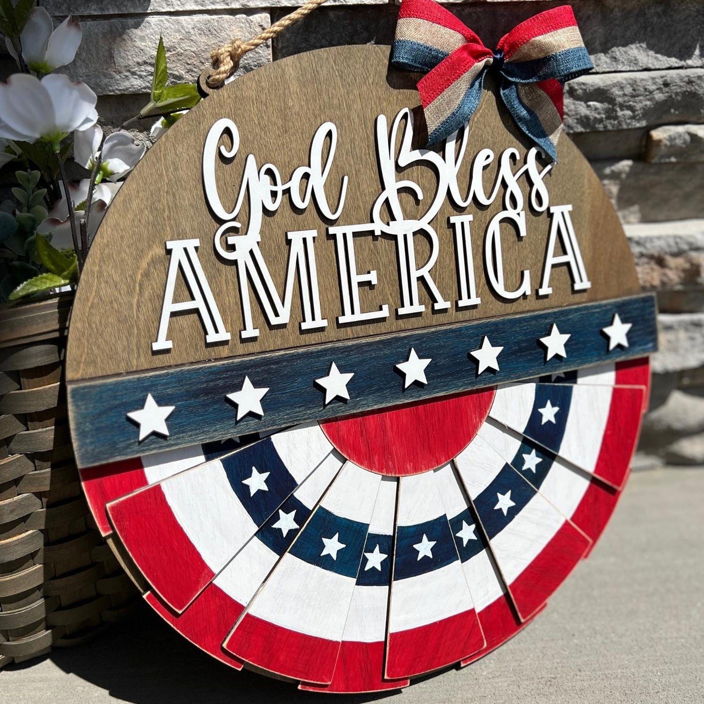 4th of July Door Hanger | God Bless America