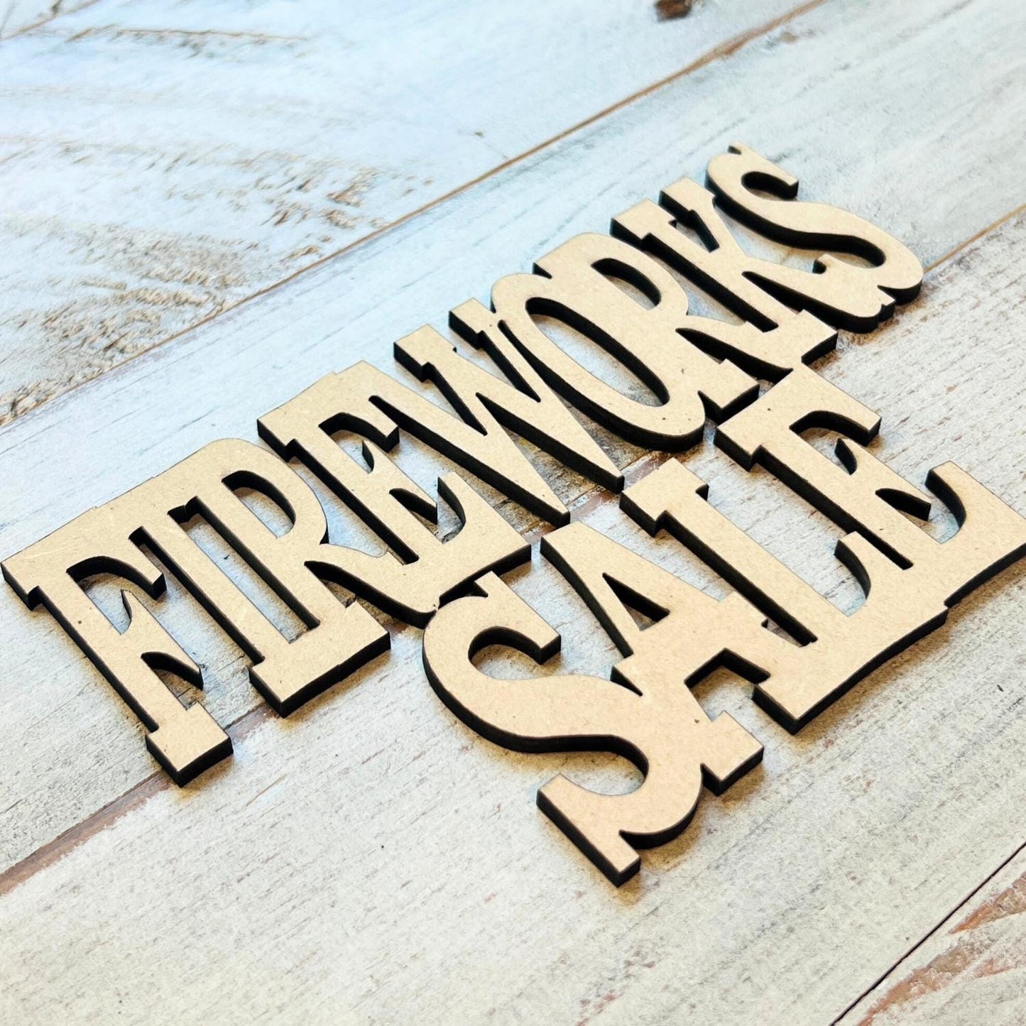 Fireworks Sale Wood Word Cutout | 4th of July Word Cutout | Wood Craft Letters | 4th of July Crafts | Independence Day Words