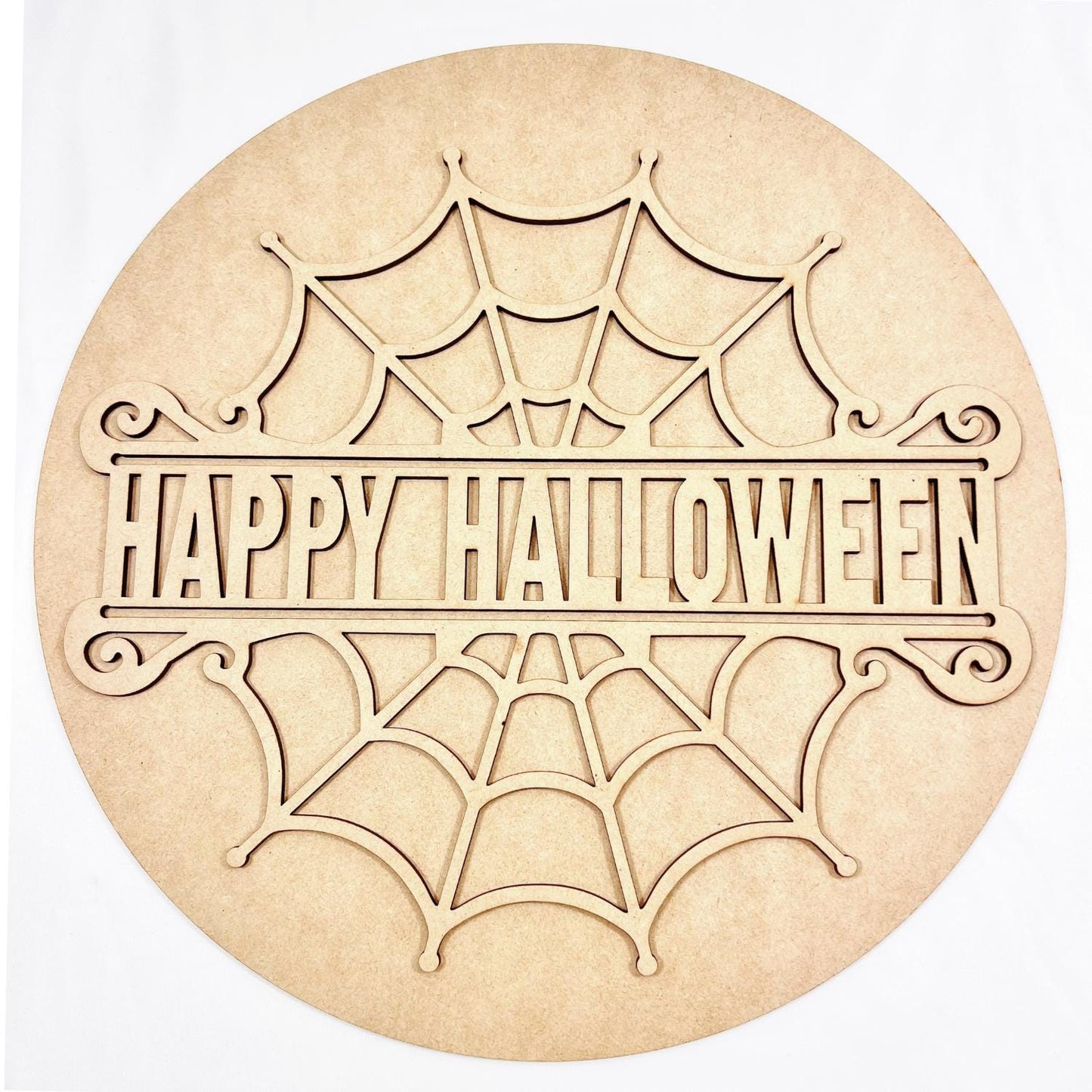 Small Spider Web Happy Halloween |  Halloween Decor | DIY Halloween door sign | Halloween Sign