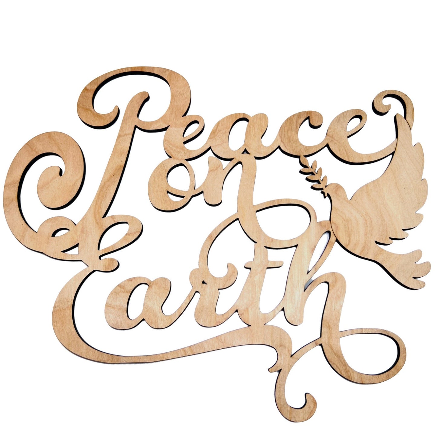 Small Peace on Earth with Dove Cutout | Merry Christmas wood letter | Christmas wreath decor | Christmas Door hanger | Christmas Crafts |