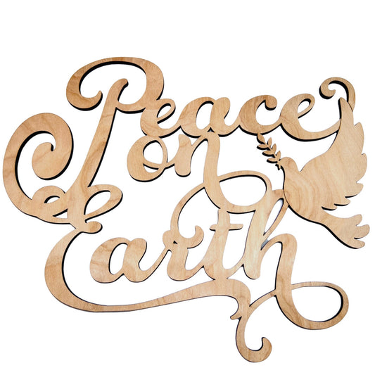 Small Peace on Earth with Dove Cutout | Merry Christmas wood letter | Christmas wreath decor | Christmas Door hanger | Christmas Crafts |