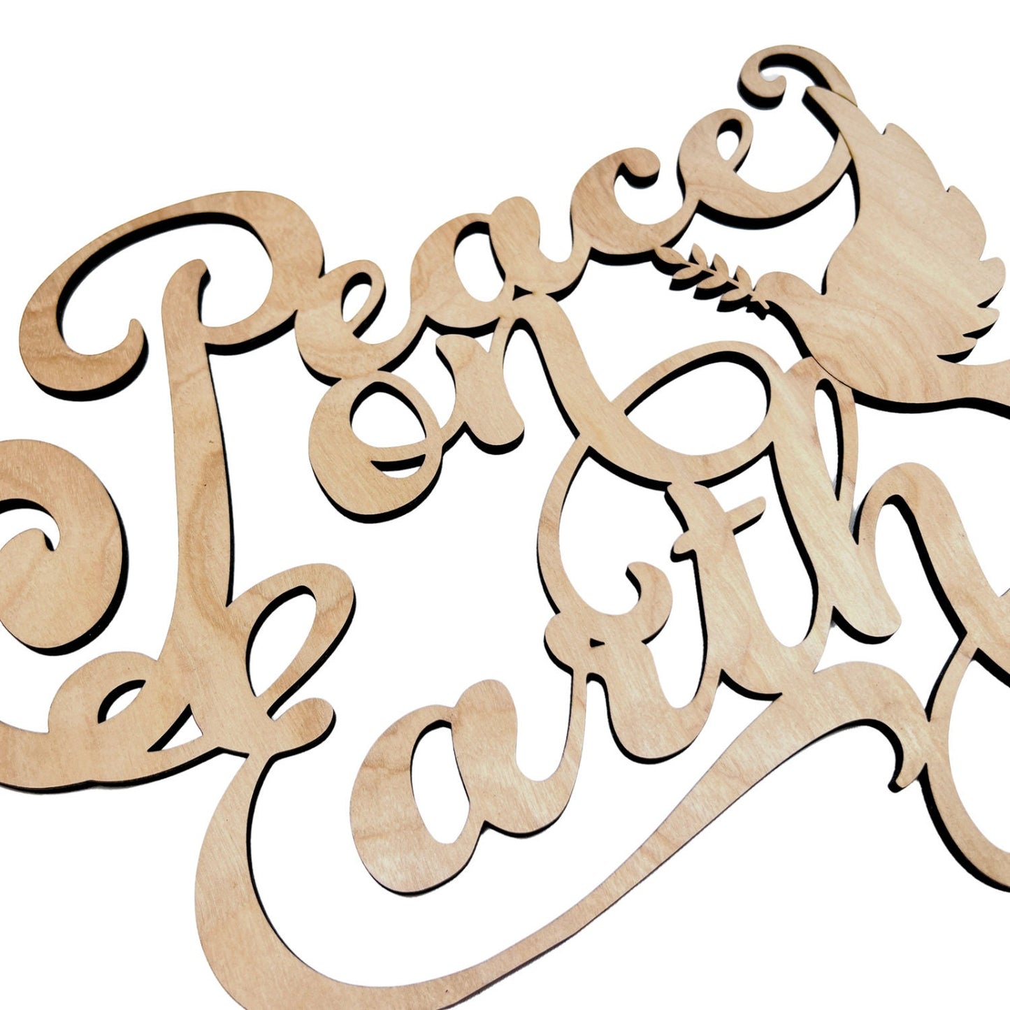Small Peace on Earth with Dove Cutout | Merry Christmas wood letter | Christmas wreath decor | Christmas Door hanger | Christmas Crafts |