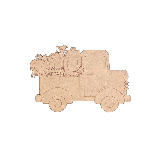 Fall Truck with Pumpkins | Paint by Lines