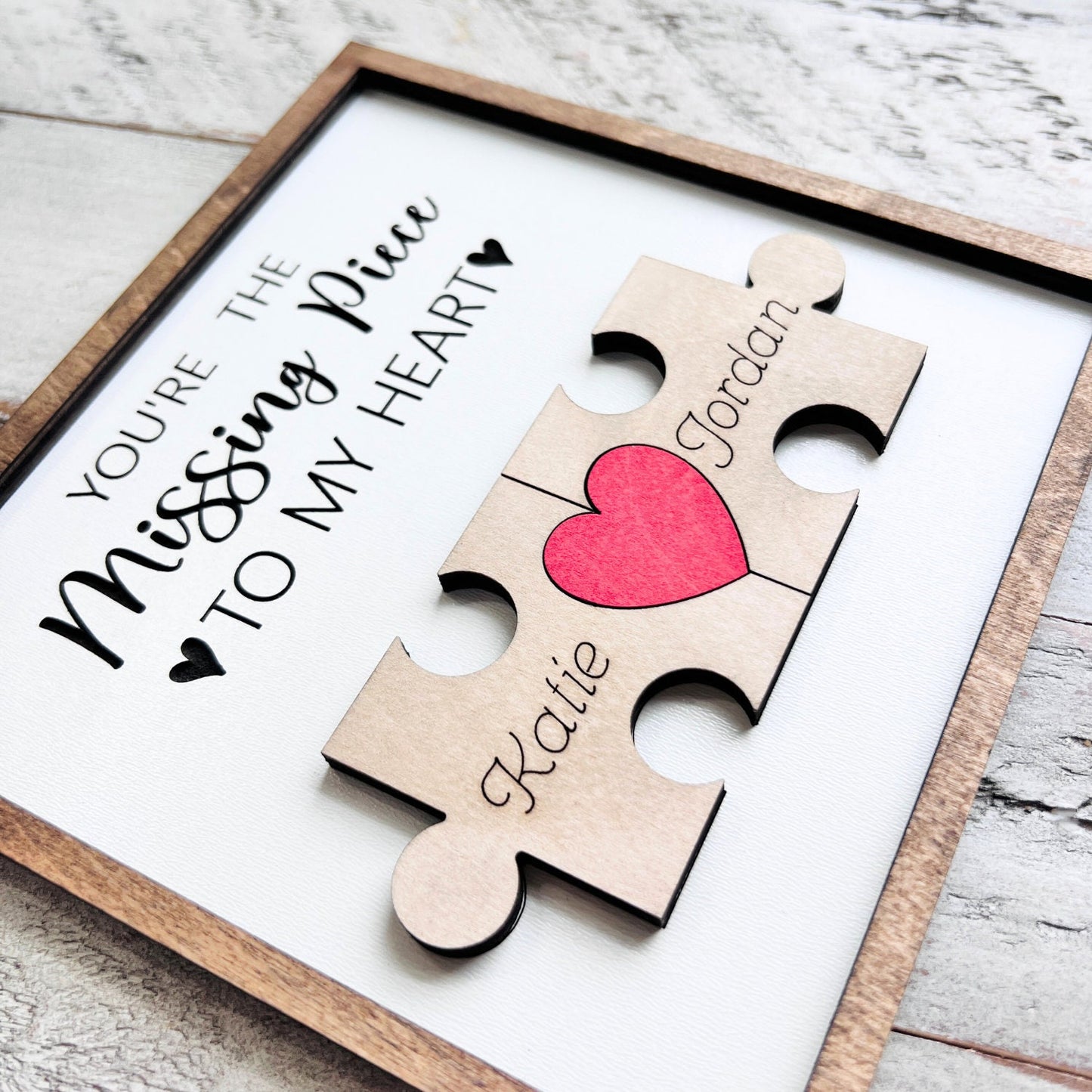 Couple Heart Plaque | Missing Piece of My Heart | Valentine Gifts | Valentine Signs | Gifts for Her | Gifts for Him